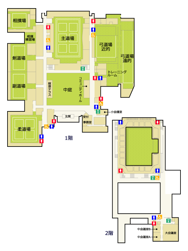 宮崎県武道館フロアマップ